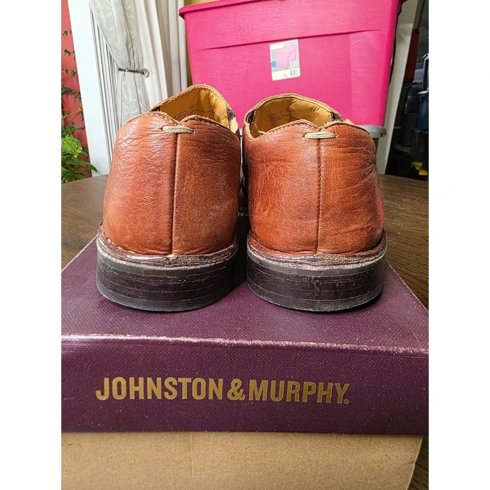 Mens Tommy Bahama Leather Slip On Shoes Sz 13 Split Toe Brown Loafers TB-315 75